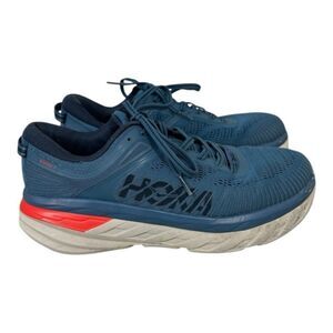 Hoka One One Bondi 7 Mens Size 9 US Blue Running Shoes Sneakers 1110518